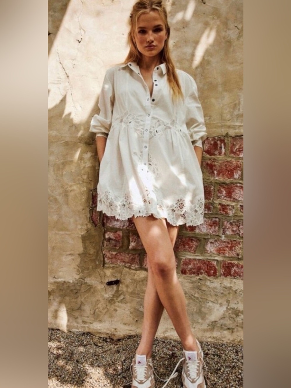 Free People Constance Mini Dress Size Medium White NWT!